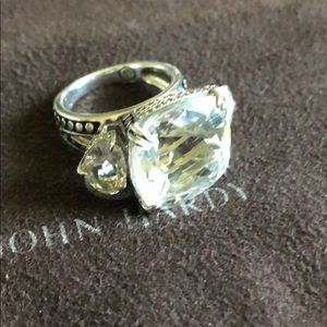 John Hardy Silver-Tone Ring with Clear Stones